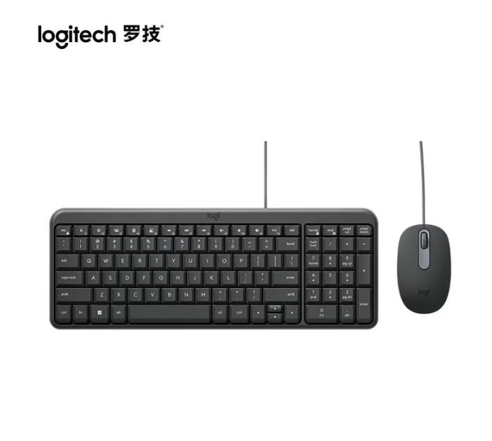 罗技（Logitech）MK106 键鼠套装 有线键鼠套装 办公键鼠套装 电脑键盘 紧凑型 黑色