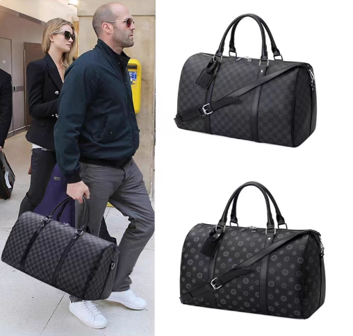 Keepall真皮旅行包大容量男士行李袋印花登机包手提健身女包斜挎