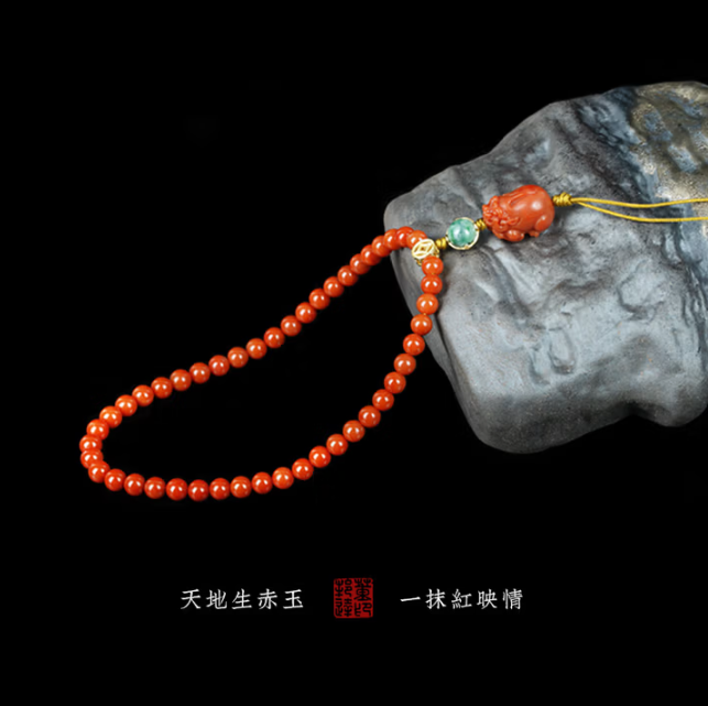 南红貔貅长款手机链玛瑙挂件招财 貔貅短款手机链